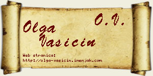 Olga Vasičin vizit kartica